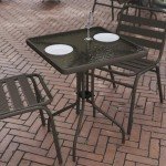 Barker 23.5'' Square Glass Metal Table, Bronze