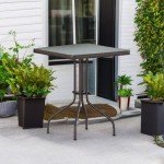 Barker 23.5'' Square Glass Metal Table, Bronze