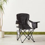Large Padded Black Camping Chair by Amazon Basics