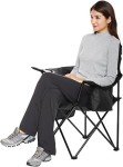 Large Padded Black Camping Chair by Amazon Basics