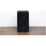 Pemberly Row Lockable Black Metal Filing Cabinet