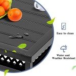 Black Metal Square Bistro Table with Umbrella Hole