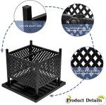 Black Metal Square Bistro Table with Umbrella Hole