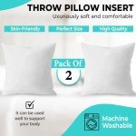 QUBA 18x18 Down Alternative Throw Pillow Inserts - 2 Pack