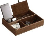 Mens Faux Leather Valet Tray and Organizer