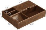 Mens Faux Leather Valet Tray and Organizer