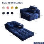 MAXYOYO L-Shaped Sofa Bed with Pillow, Navy