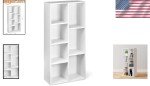 White 7-Cube Organizer Bookcase with Storage Shelves