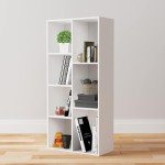 White 7-Cube Organizer Bookcase with Storage Shelves