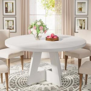 Tribesigns 47-inch Round White Dining Table