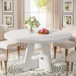 Tribesigns 47-inch Round White Dining Table