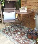 Teal/Brown Reversible Outdoor Rug, 4' x 6