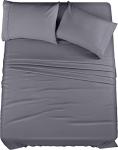 Soft Microfiber Queen Bed Sheet Set - Gray