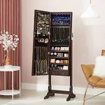 SONGMICS Jewelry Armoire with LED Lights and Lock