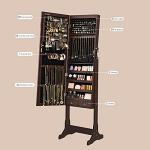 SONGMICS Jewelry Armoire with LED Lights and Lock
