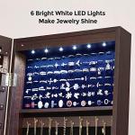 SONGMICS Jewelry Armoire with LED Lights and Lock