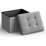 Light Gray Folding Storage Ottoman and Foot Rest