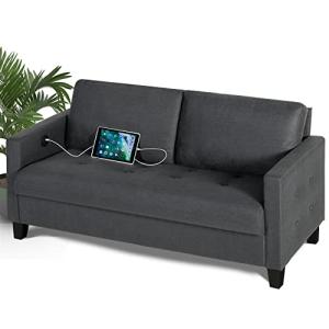 Cozy Grey Loveseat Sofa for Small Spaces