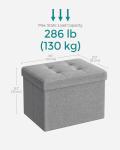 Light Gray Folding Storage Ottoman and Foot Rest