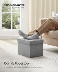 Light Gray Folding Storage Ottoman and Foot Rest