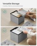 Light Gray Folding Storage Ottoman and Foot Rest