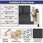 Cozy Grey Loveseat Sofa for Small Spaces