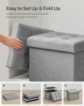 Light Gray Folding Storage Ottoman and Foot Rest