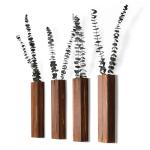 Set of 4 Walnut Wooden Wall Planters