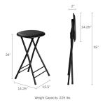 Backless 24-Inch Folding Stool - Perfect for Indoors