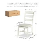 Valebeck Vintage Farmhouse Cushioned Dining Chairs, 2 Pack