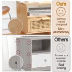 MaxSmeo Modern Rattan Nightstand with Storage