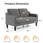 VINGLI 53" Light Grey Mid-Century Loveseat Sofa