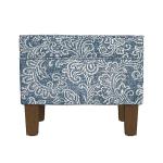 Blue Denim Jacobean Modern Storage Ottoman