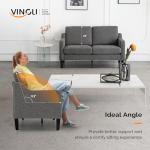 VINGLI 53" Light Grey Mid-Century Loveseat Sofa