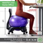 Gaiam Classic Balance Ball Chair for Desk Use