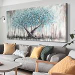 Teal Blue Tree of Life Canvas Wall Art