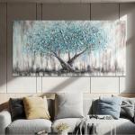 Teal Blue Tree of Life Canvas Wall Art