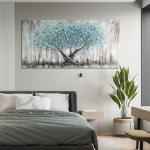 Teal Blue Tree of Life Canvas Wall Art