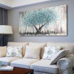 Teal Blue Tree of Life Canvas Wall Art