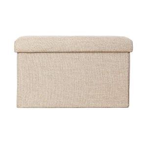 ZLY Folding Stool Storage Ottoman with Foot Rest
