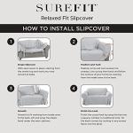 Gray Cotton Duck Loveseat Slipcover, Machine Washable