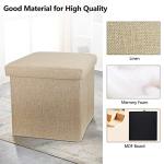 ZLY Folding Stool Storage Ottoman with Foot Rest