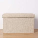 ZLY Folding Stool Storage Ottoman with Foot Rest