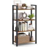 VASAGLE Industrial 4-Tier Bookshelf in Rustic Brown