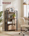 VASAGLE Industrial 4-Tier Bookshelf in Rustic Brown