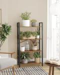 VASAGLE Industrial 4-Tier Bookshelf in Rustic Brown