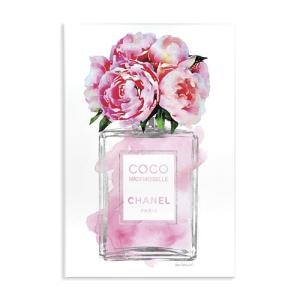 Glam Pink Peony Perfume Bottle Wall Art