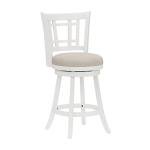 Fairfox White Swivel Counter Stool with Lattice Back