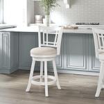 Fairfox White Swivel Counter Stool with Lattice Back