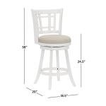 Fairfox White Swivel Counter Stool with Lattice Back